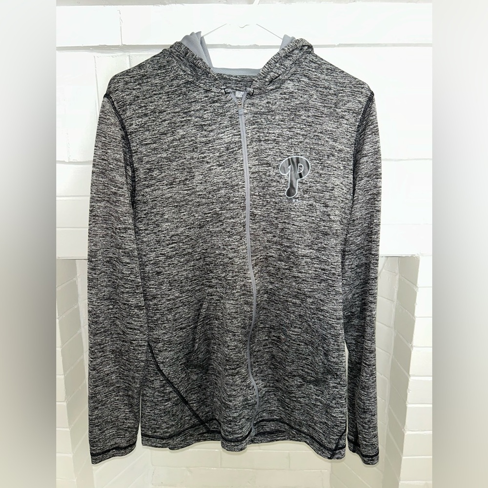 Philadelphia Phillies Under Armour Black and Gray Zip-Up Lightweight Hoodie - Picture 5 of 5